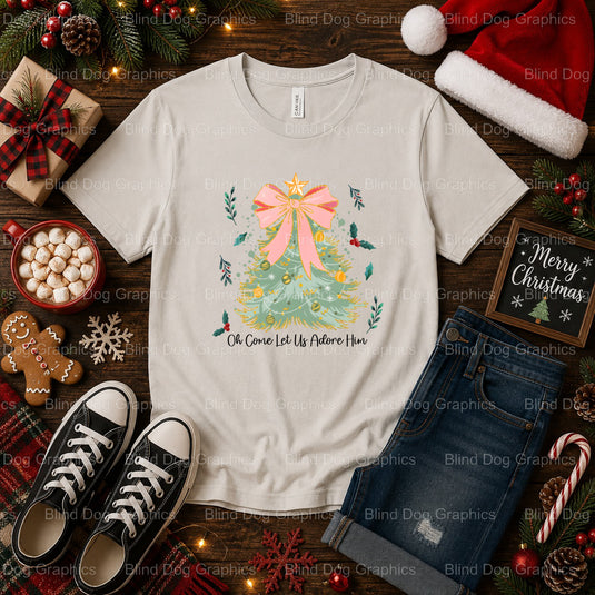 Merry & Bright – Christmas Premade DTF Transfer (view 2 of 2) – by Blind Dog Graphics – Premade Transfers – Christmas, Hol...