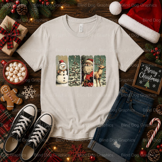 Merry & Bright – Christmas Premade DTF Transfer (view 2 of 2) – by Blind Dog Graphics – Premade Transfers – Christmas, Hol...