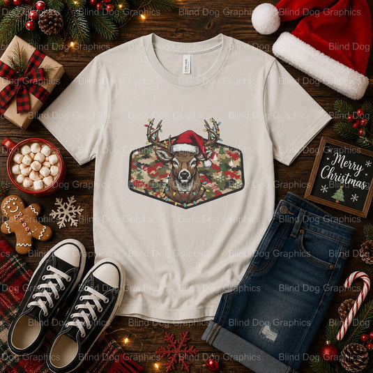 MERRY CAMO CHRISTMAS – Christmas Premade DTF Transfer (view 2 of 2) – by Blind Dog Graphics – Premade Transfers – Christma...
