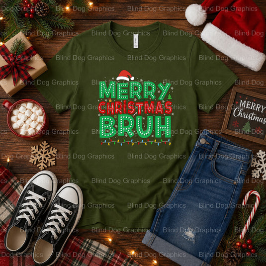 MERRY CHRISTMAS BRUH – Christmas Premade DTF Transfer (view 1 of 2) – by Blind Dog Graphics – Premade Transfers – Christma...