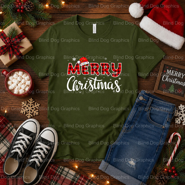 Merry Christmas – Christmas Premade DTF Transfer (view 2 of 2) – by Blind Dog Graphics – Premade Transfers – Christmas, Ho...
