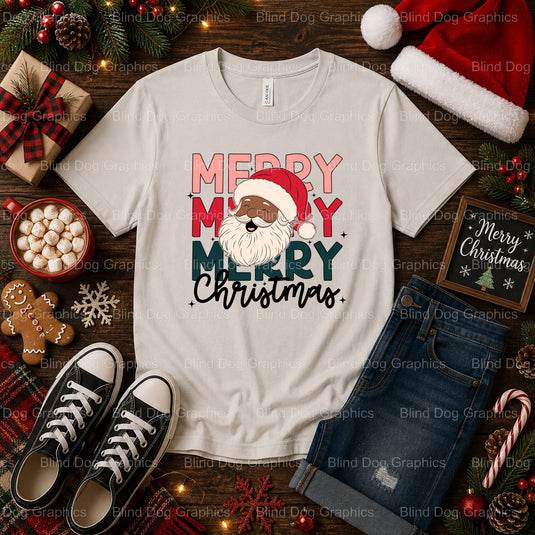 MERRY MERRY CHRISTMAS – Christmas Premade DTF Transfer (view 1 of 2) – by Blind Dog Graphics – Premade Transfers – Christm...