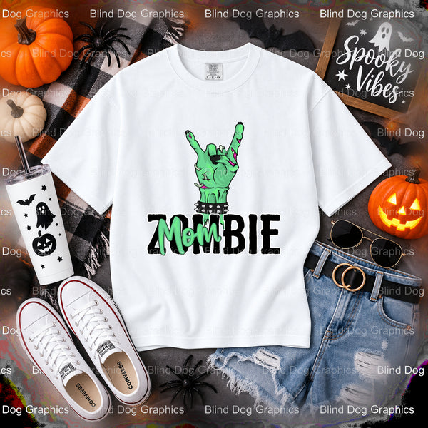 MOMBIE – Halloween Premade DTF Transfer (view 1 of 2) – by Blind Dog Graphics – Premade Transfers – Halloween, DTF Transfers