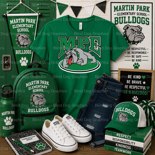 MPE Founded 2024 Crest – Martin Park Elementary School Premade DTF Transfer (view 2 of 2) – by Blind Dog Graphics – Premad...