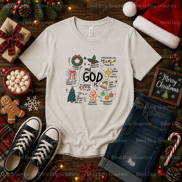 My God Is Black – Christmas Premade DTF Transfer (view 2 of 2) – by Blind Dog Graphics – Premade Transfers – Christmas, Ho...