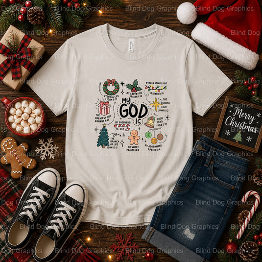 My God Is Black – Christmas Premade DTF Transfer (view 2 of 2) – by Blind Dog Graphics – Premade Transfers – Christmas, Ho...