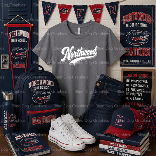Northwood NHS High School Athletics Emblem – Northwood High School Premade DTF Transfer – by Blind Dog Graphics – Premade...