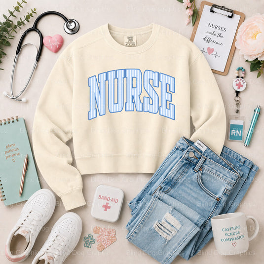 NURSE Heartbeat - Nurse Premade DTF Transfer (view 1 of 2) – by Blind Dog Graphics – Premade Transfers – Nurse, Nursing
