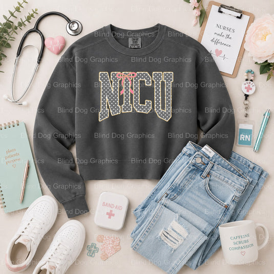 NURSE NICU - Premade DTF Transfer (view 1 of 2) – by Blind Dog Graphics – Premade Transfers – Nurse, Nursing