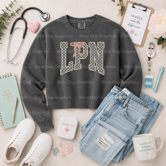 NURSE Stethoscope Polka Dot - Nurse Premade DTF Transfer (view 2 of 2) – by Blind Dog Graphics – Premade Transfers – Nurse...