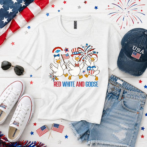 Patriotic Goose – Fourth Of July DTF Transfer (view 2 of 2) – by Blind Dog Graphics – Premade Transfers – Fourth Of July,...
