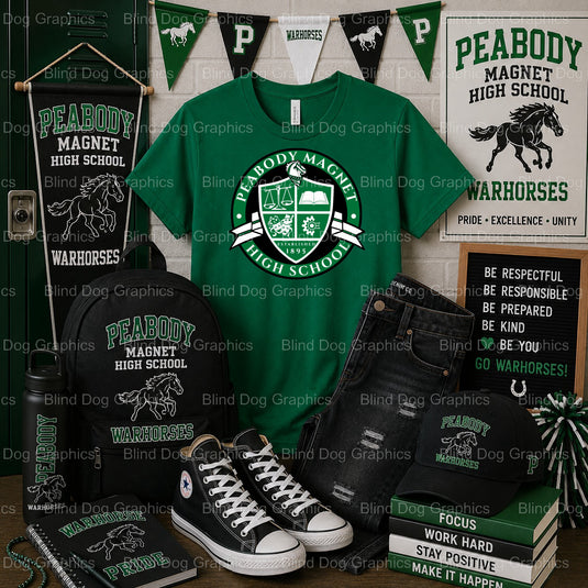"PEABODY HIGH SCHOOL Lions EST. 1928" Lion Head – Peabody Magnet High School Premade DTF Transfer (view 1 of 2) – by Blind...