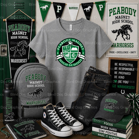 "PEABODY HIGH SCHOOL Lions EST. 1928" Lion Head – Peabody Magnet High School Premade DTF Transfer (view 2 of 2) – by Blind...