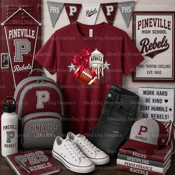 PHS Friday Night Football – Pineville High School Premade DTF Transfer (view 1 of 2) – by Blind Dog Graphics – Premade Tra...