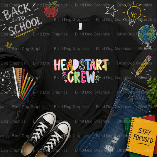 PRE-K CREW – School Premade DTF Transfer (view 2 of 2) – by Blind Dog Graphics – Premade Transfers – School DTF Transfers,...