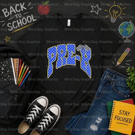 PRE-K – School Premade DTF Transfer (view 1 of 2) – by Blind Dog Graphics – Premade Transfers – School DTF Transfers, Educ...