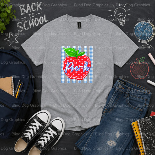 PreK – School Premade DTF Transfer (view 2 of 2) – by Blind Dog Graphics – Premade Transfers – School DTF Transfers, Educa...