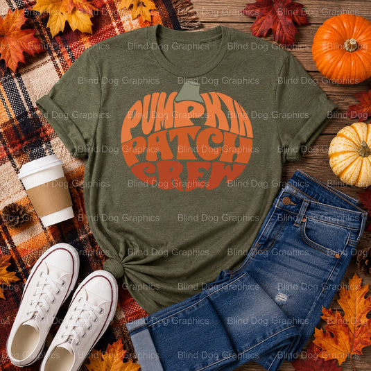Pumpkin Patch Crew – Fall Premade DTF Transfer (view 2 of 2) – by Blind Dog Graphics – Premade Transfers – Fall, Thanksgiving