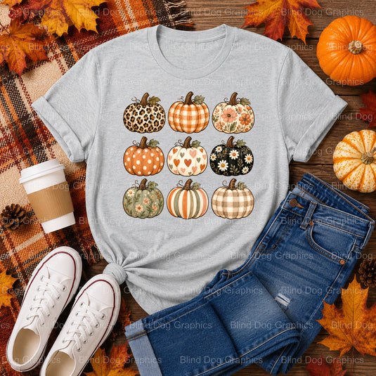 Pumpkin Preppy Collage – Fall Premade DTF Transfer (view 1 of 2) – by Blind Dog Graphics – Premade Transfers – Fall, Thank...