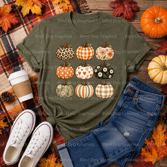 Pumpkin Preppy Collage – Fall Premade DTF Transfer (view 2 of 2) – by Blind Dog Graphics – Premade Transfers – Fall, Thank...