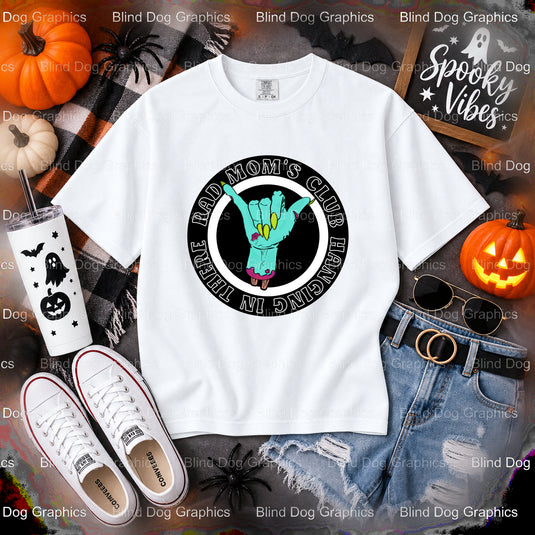Rad Mom's Club – Halloween Premade DTF Transfer (view 1 of 2) – by Blind Dog Graphics – Premade Transfers – Halloween, DTF...