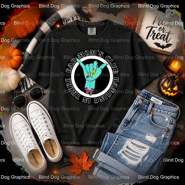 Rad Mom's Club – Halloween Premade DTF Transfer (view 2 of 2) – by Blind Dog Graphics – Premade Transfers – Halloween, DTF...