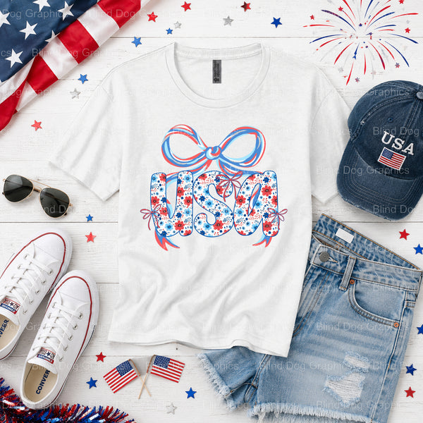 RED WHITE & BLUE – Fourth Of July DTF Transfer (view 2 of 2) – by Blind Dog Graphics – Premade Transfers – Fourth Of July,...