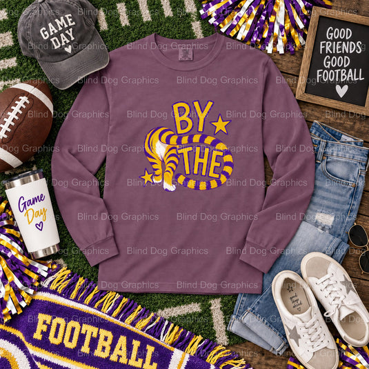 Roaring Tiger Head - LSU Tigers Purple and Gold Premade DTF Transfer (view 2 of 2) – by Blind Dog Graphics – Premade Trans...