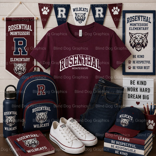 Rosenthal Montessori Elementary STUDENT Stylized R Badge – Rosenthal Montessori Elementary Premade DTF Transfer (view 2 of...