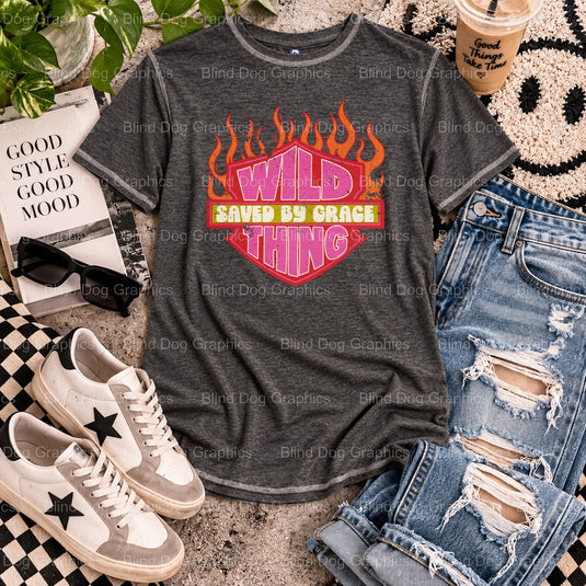 Saved By Grace – Christian Premade DTF Transfer (view 1 of 2) – by Blind Dog Graphics – Premade Transfers – Christian, Faith
