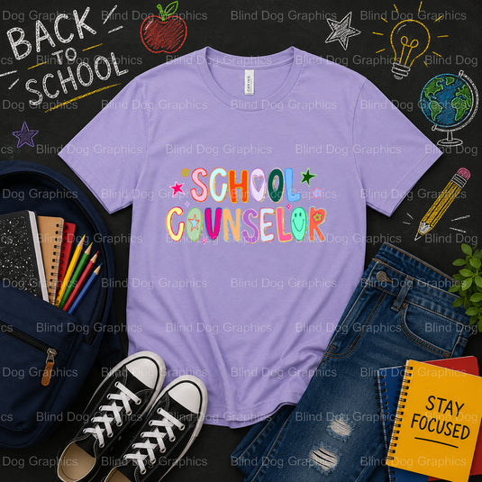School Counselor – School Premade DTF Transfer (view 2 of 2) – by Blind Dog Graphics – Premade Transfers – School DTF Tran...