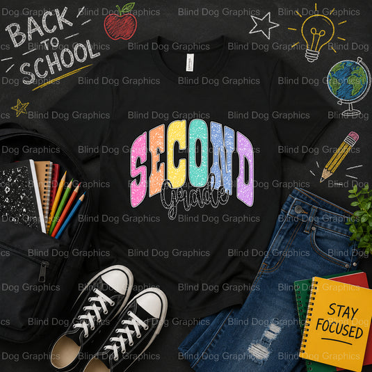 SECOND GRADE DECOMPOSITION – School Premade DTF Transfer (view 1 of 2) – by Blind Dog Graphics – Premade Transfers – Schoo...