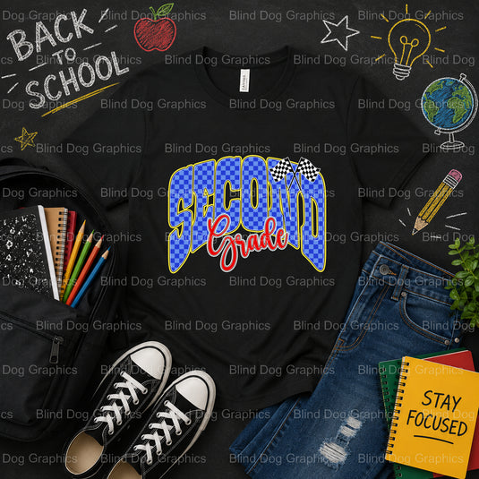 Second Grade – School Premade DTF Transfer (view 1 of 2) – by Blind Dog Graphics – Premade Transfers – School DTF Transfer...