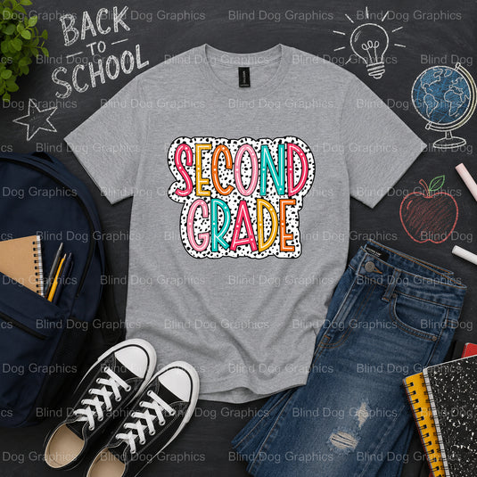 Second Grade – School Premade DTF Transfer (view 2 of 2) – by Blind Dog Graphics – Premade Transfers – School DTF Transfer...