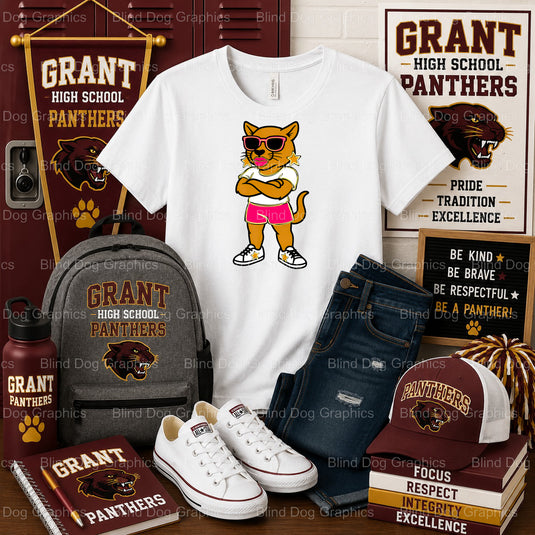 SENIOR 2024 GRANT HIGH SCHOOL Cougar Design – Grant High School Premade DTF Transfer (view 2 of 2) – by Blind Dog Graphics...