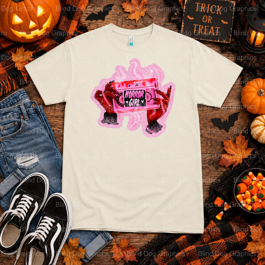 Smiling Ghost with Pumpkin – Halloween Premade DTF Transfer (view 1 of 2) – by Blind Dog Graphics – Premade Transfers – Ha...