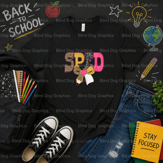 SPED Squad – School Premade DTF Transfer (view 1 of 2) – by Blind Dog Graphics – Premade Transfers – School DTF Transfers,...