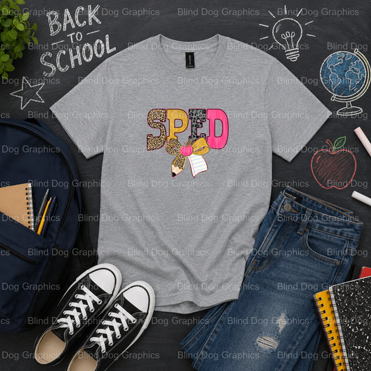 SPED Squad – School Premade DTF Transfer (view 2 of 2) – by Blind Dog Graphics – Premade Transfers – School DTF Transfers,...