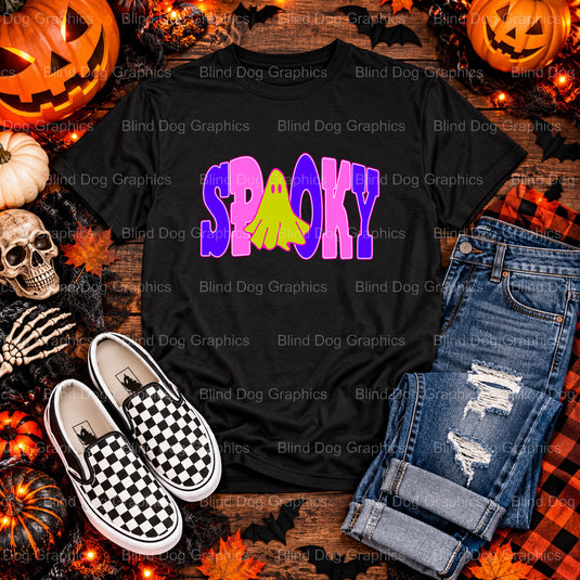 SPOOKY – Halloween Premade DTF Transfer (view 1 of 2) – by Blind Dog Graphics – Premade Transfers – Halloween, DTF Transfers