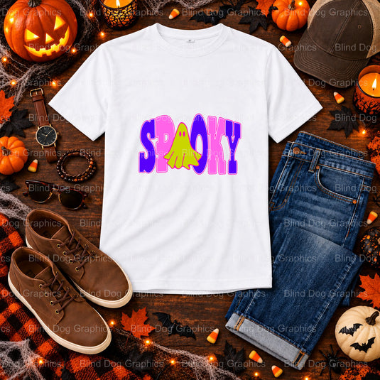 SPOOKY – Halloween Premade DTF Transfer (view 2 of 2) – by Blind Dog Graphics – Premade Transfers – Halloween, DTF Transfers