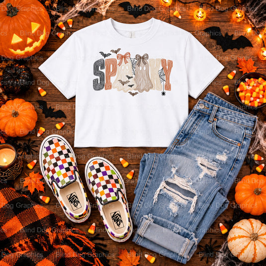 SPOOKY SEASON – Halloween Premade DTF Transfer (view 1 of 2) – by Blind Dog Graphics – Premade Transfers – Halloween, DTF...