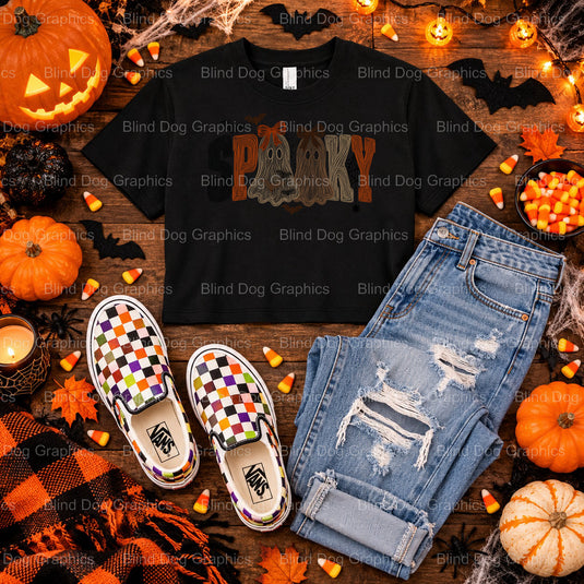 SPOOKY SEASON – Halloween Premade DTF Transfer (view 2 of 2) – by Blind Dog Graphics – Premade Transfers – Halloween, DTF...