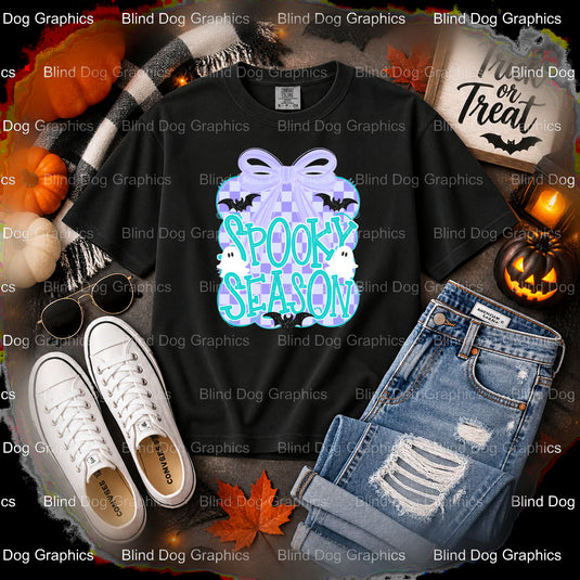 SPOOKY SEASON – Halloween Premade DTF Transfer (view 2 of 2) – by Blind Dog Graphics – Premade Transfers – Halloween, DTF...