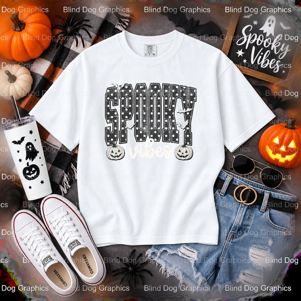 SPOOKY VIBES – Halloween Premade DTF Transfer (view 1 of 2) – by Blind Dog Graphics – Premade Transfers – Halloween, DTF T...