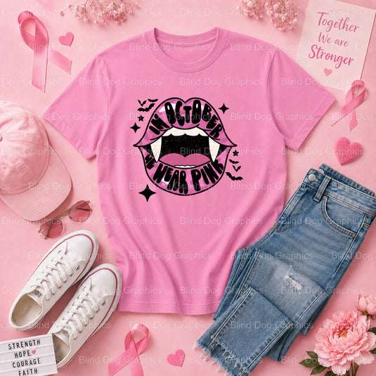 STRONG MOM Pink Ribbon - Breast Cancer Awareness Premade DTF Transfer (view 2 of 2) – by Blind Dog Graphics – Premade Tran...