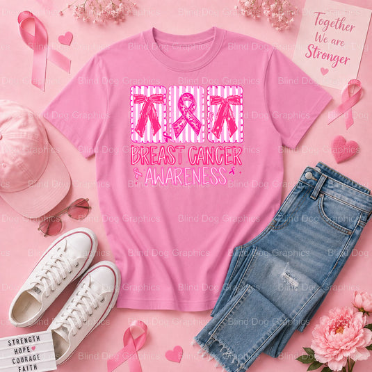Stronger Than Cancer - Breast Cancer Awareness DTF Transfer Premade DTF Transfer (view 1 of 3) – by Blind Dog Graphics – P...