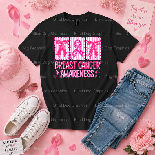 Stronger Than Cancer - Breast Cancer Awareness DTF Transfer Premade DTF Transfer (view 2 of 3) – by Blind Dog Graphics – P...