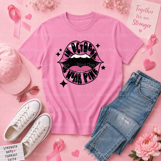 SURVIVOR Distressed Pink Ribbon - Breast Cancer Awareness Premade DTF Transfer (view 1 of 2) – by Blind Dog Graphics – Pre...
