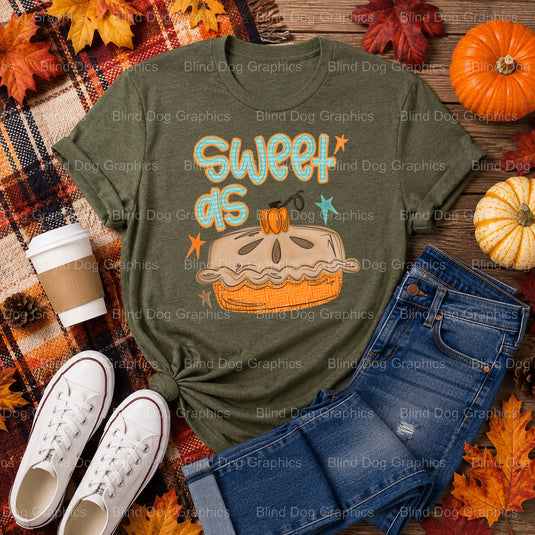 Sweet as Pumpkin Pie – Fall Premade DTF Transfer (view 2 of 2) – by Blind Dog Graphics – Premade Transfers – Fall, Thanksg...
