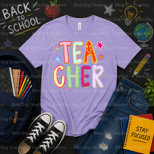 Teacher Life – School Premade DTF Transfer (view 2 of 2) – by Blind Dog Graphics – Premade Transfers – School DTF Transfer...